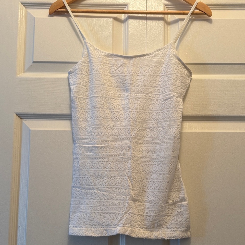 Aeropostale White Lace Camisole Top